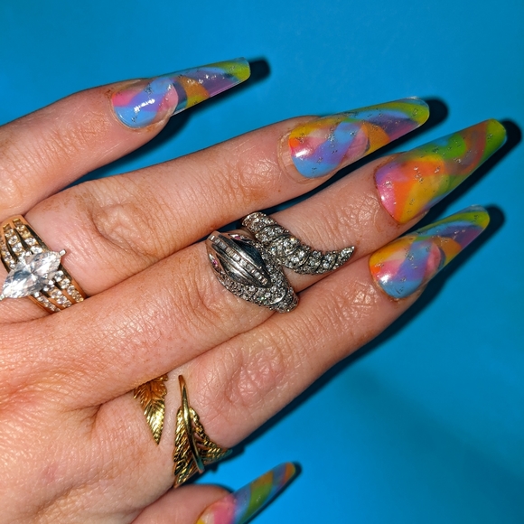 Snake Bypass Design Sterling Silver Ring - Picture 10 of 11